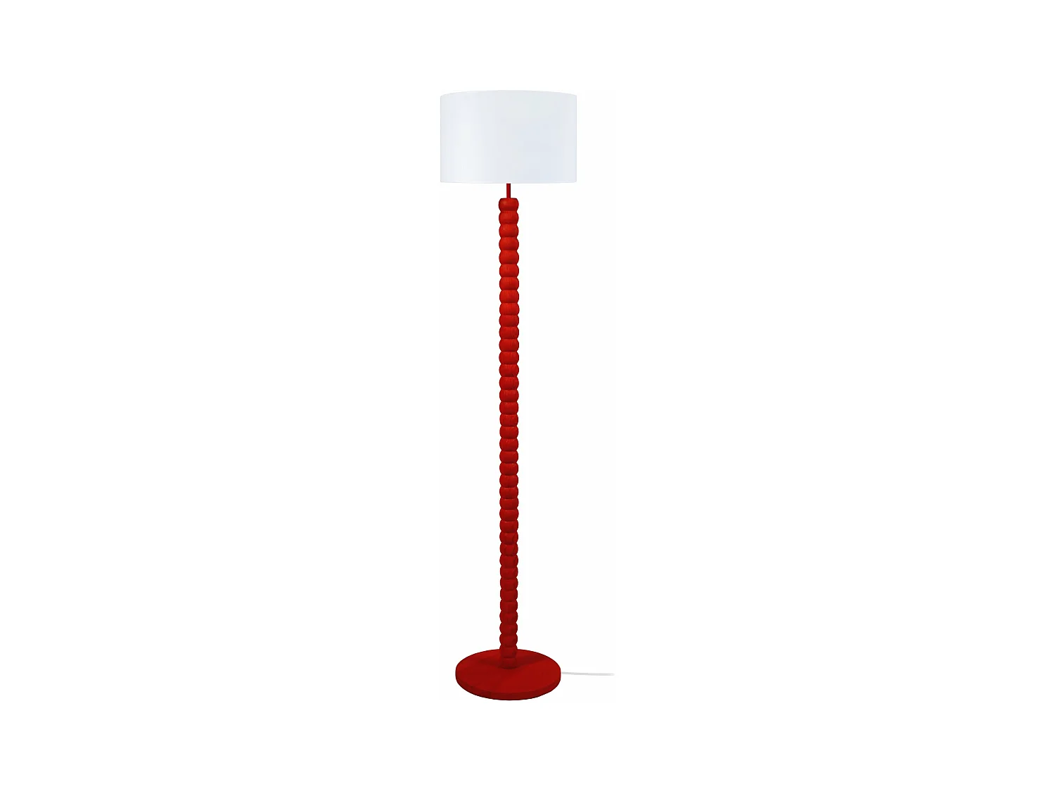 Lampadaire droit bois  rouge 150 cm.