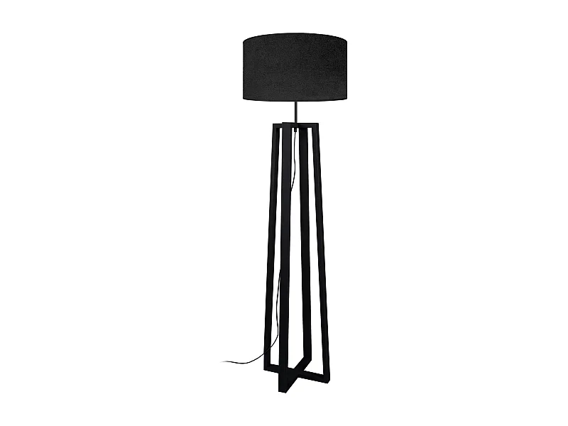 Lampadaire TOSEL ,bois,Noir ,H155xD40xP40cm