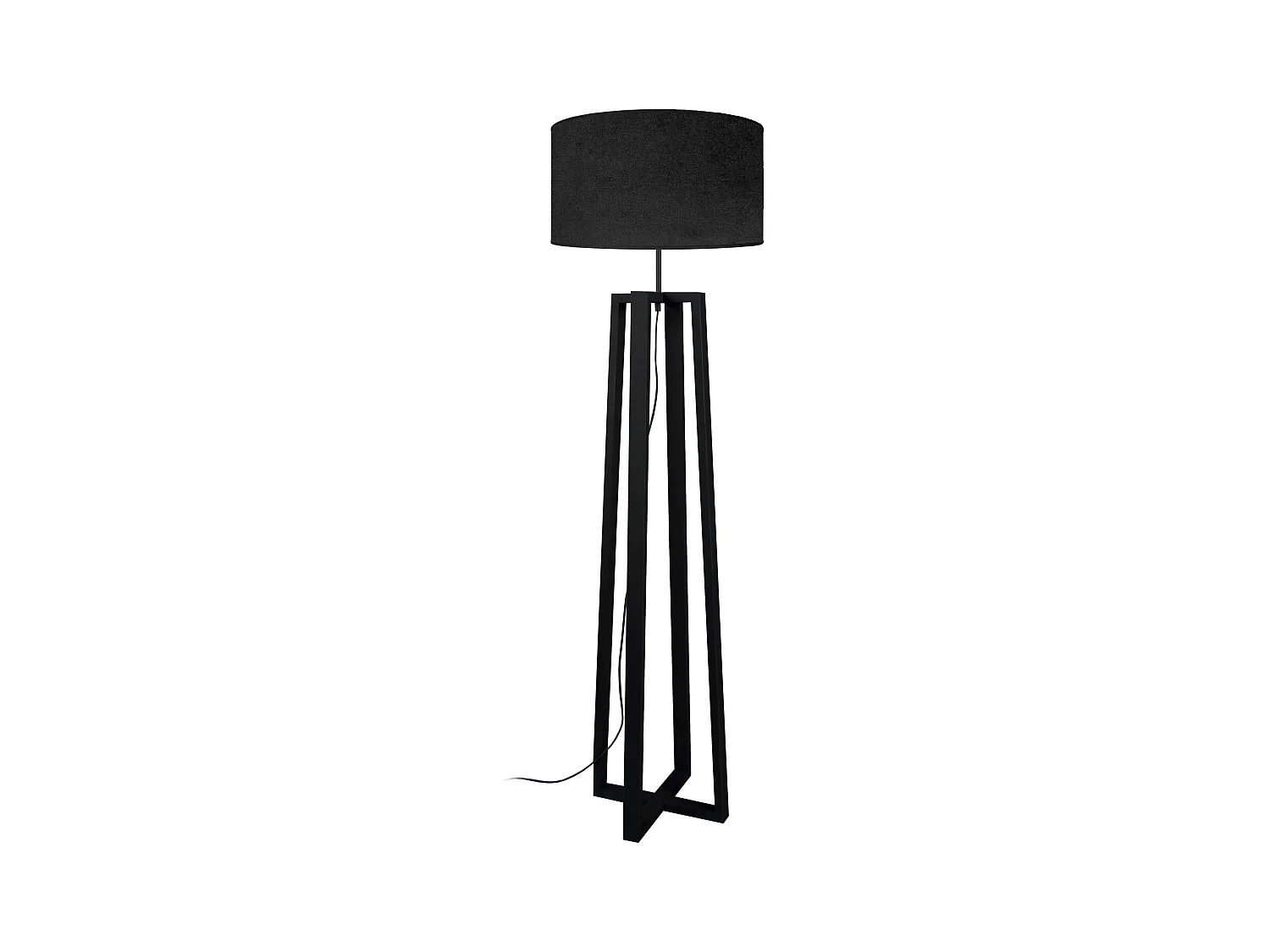 Lampadaire TOSEL ,bois,Noir ,H155xD40xP40cm