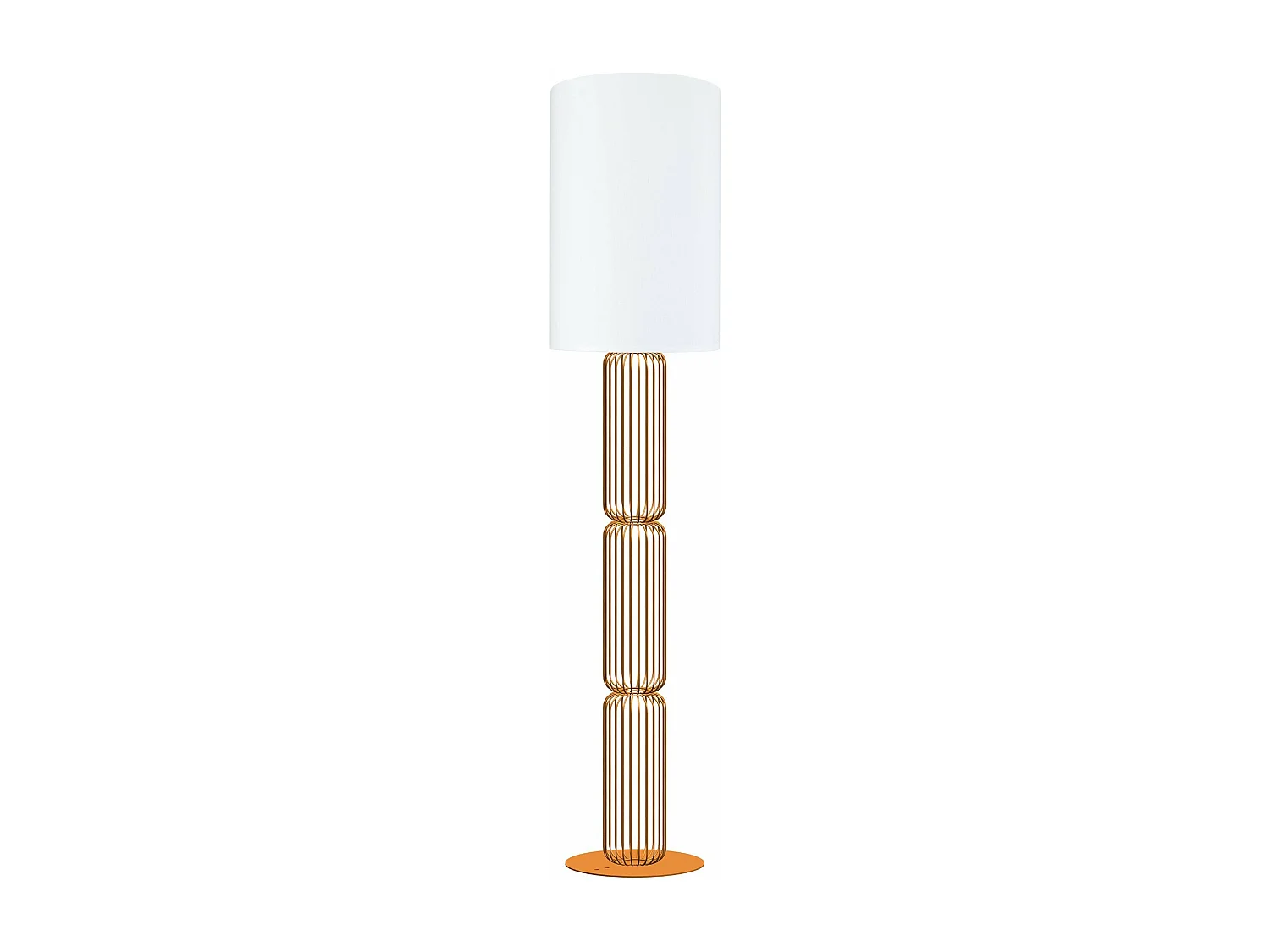 Lampadaire colonne métal  cuivre 155 cm.