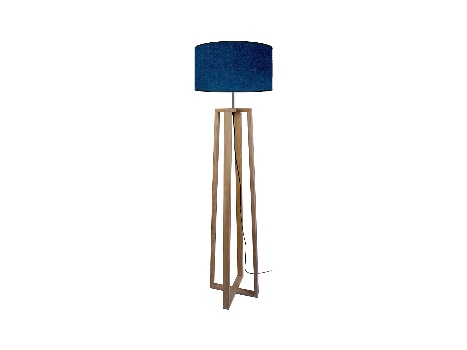 Lampadaire colonne bois  naturel,bleu 155 cm.