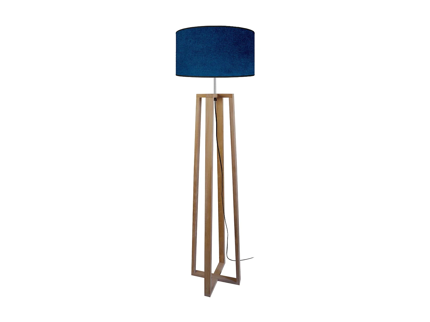 Lampadaire colonne bois  naturel,bleu 155 cm.