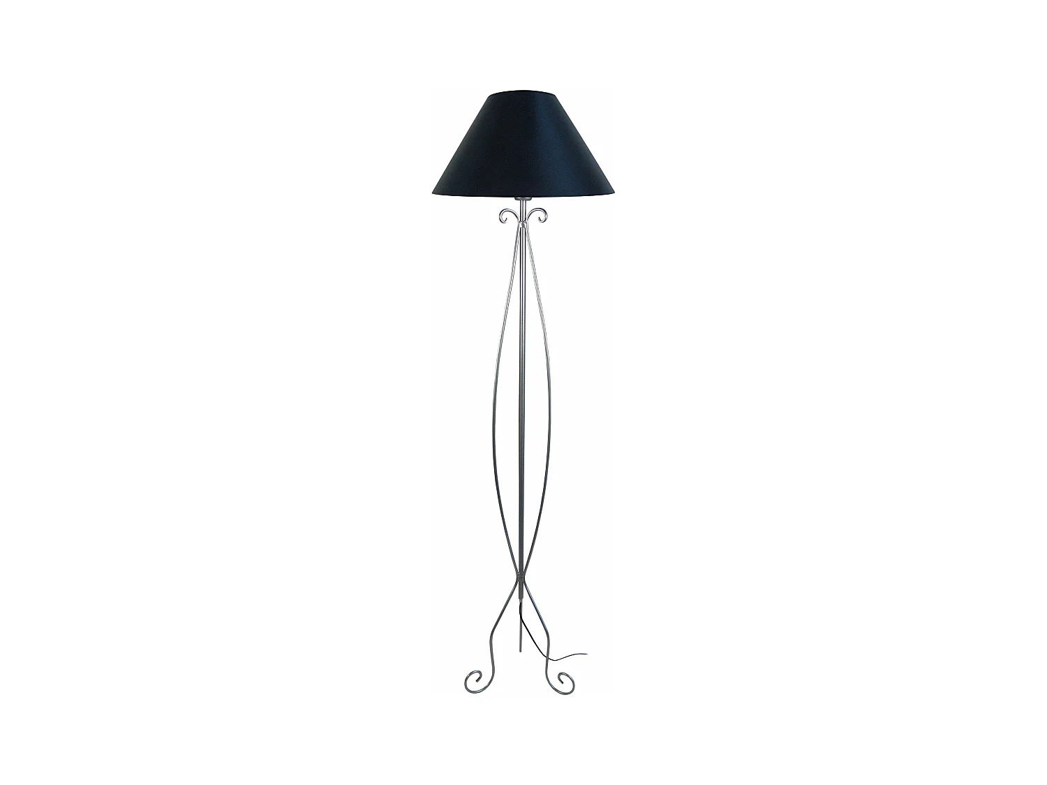 Lampadaire métal  noir 165,cm.