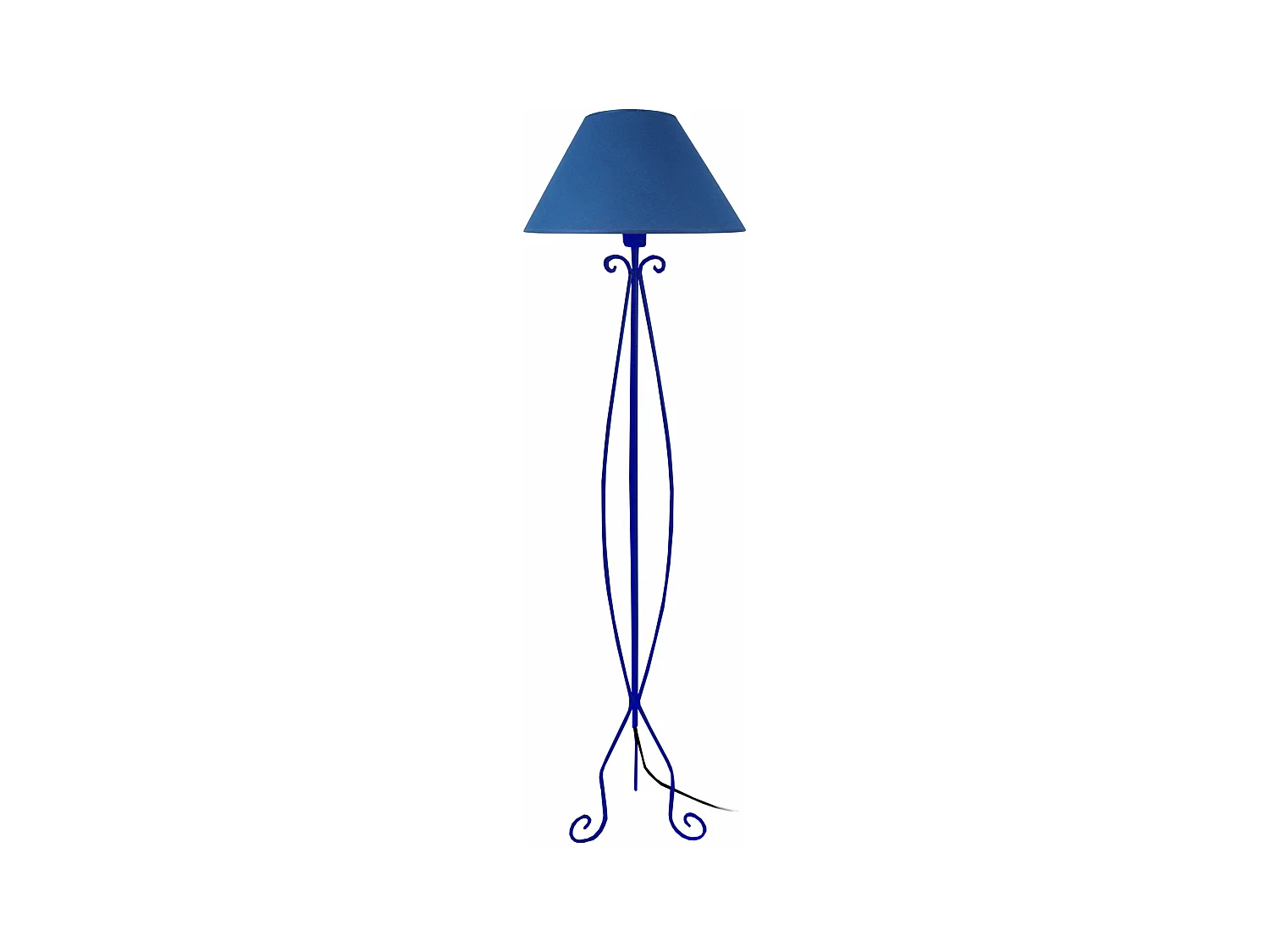 Lampadaire métal  bleu 165,cm.
