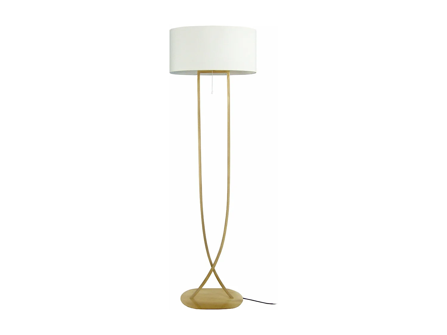 Lampadaire carré, ovale  doré,ivoire 170 cm.
