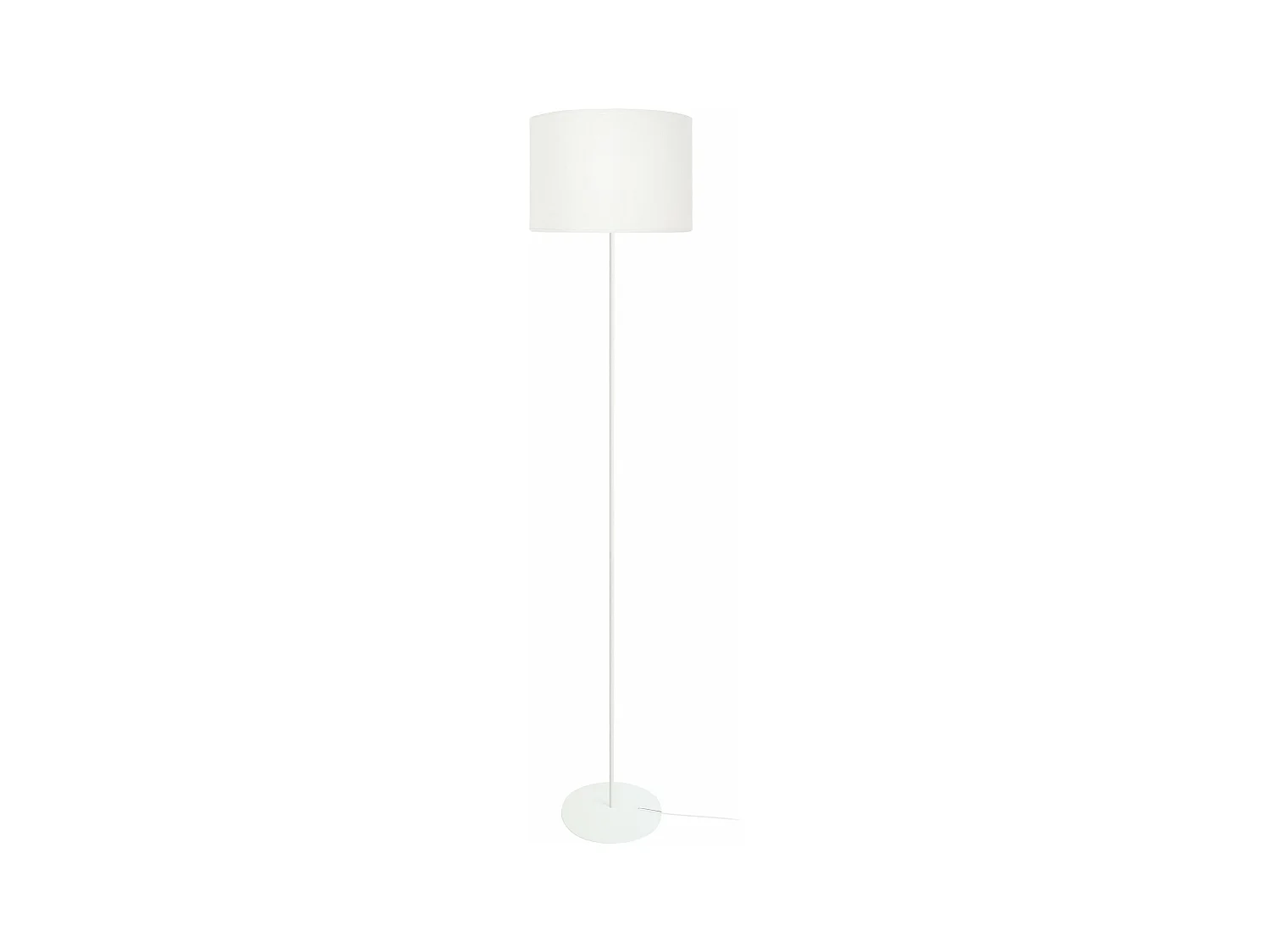 Lampadaire tube métal ivoire  153 cm.