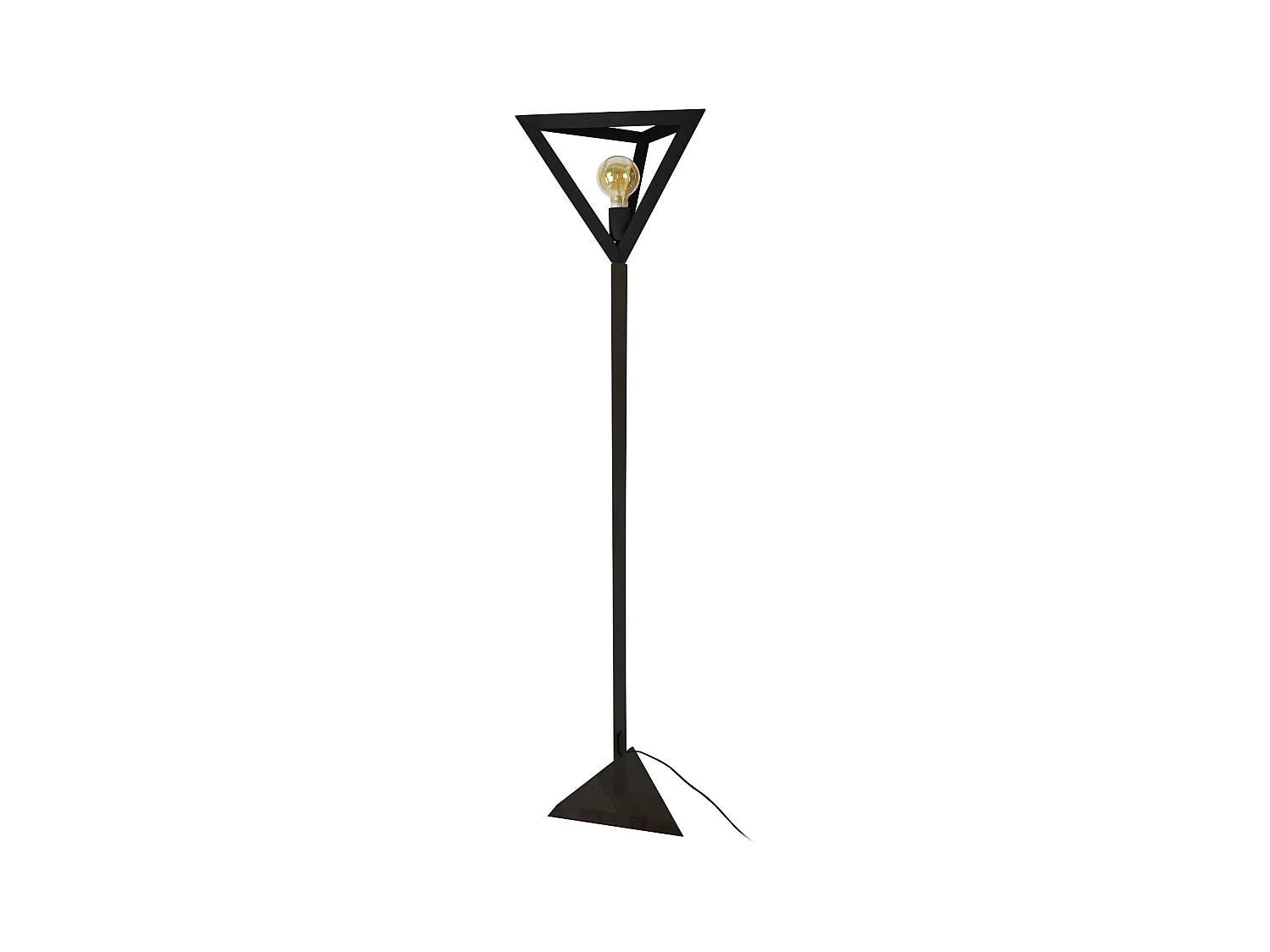 Lampadaire géométrique bois  bois noir 164 cm.