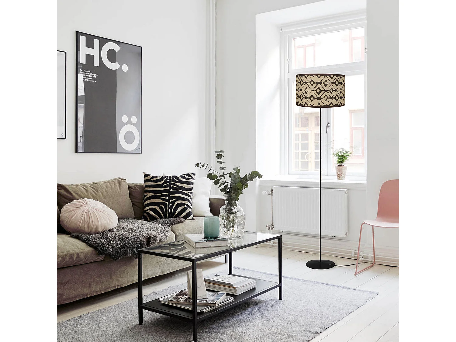 Candeeiro de Pé TOSEL TIAGO metal tripé Dourado D40 x  H165  cm