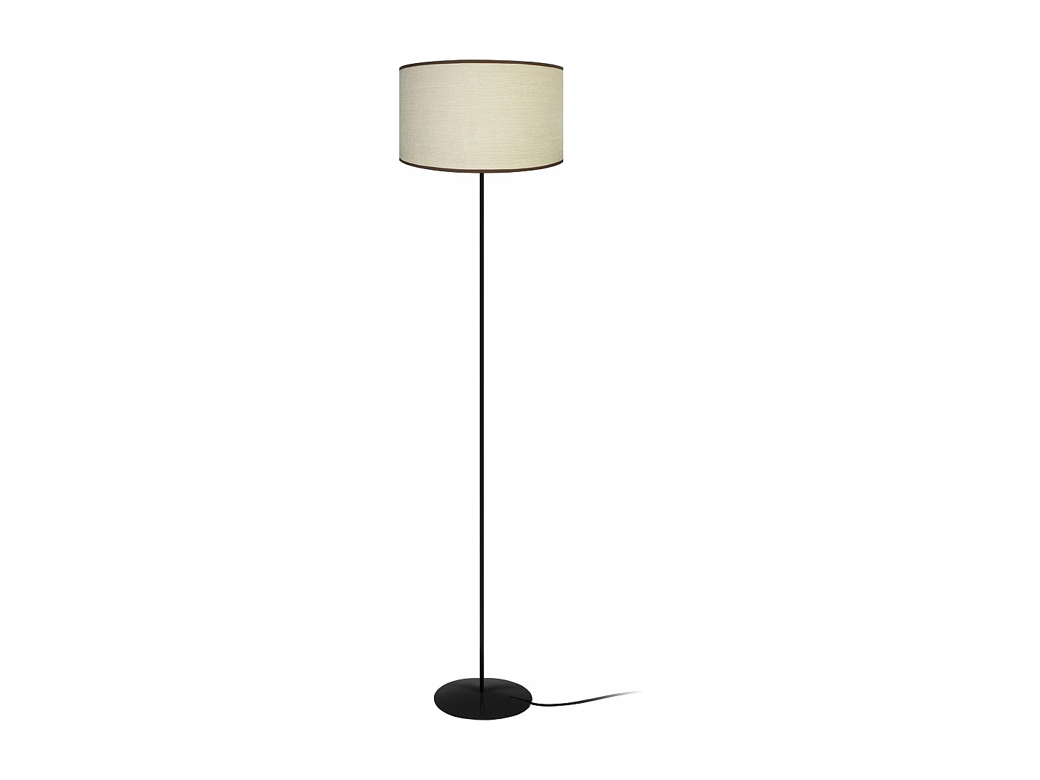 Lampadaire droit métal  noir,sable 153 cm.