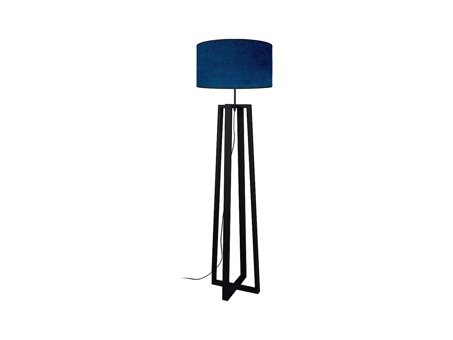 Lampadaire colonne bois noir,bleu 155 cm.