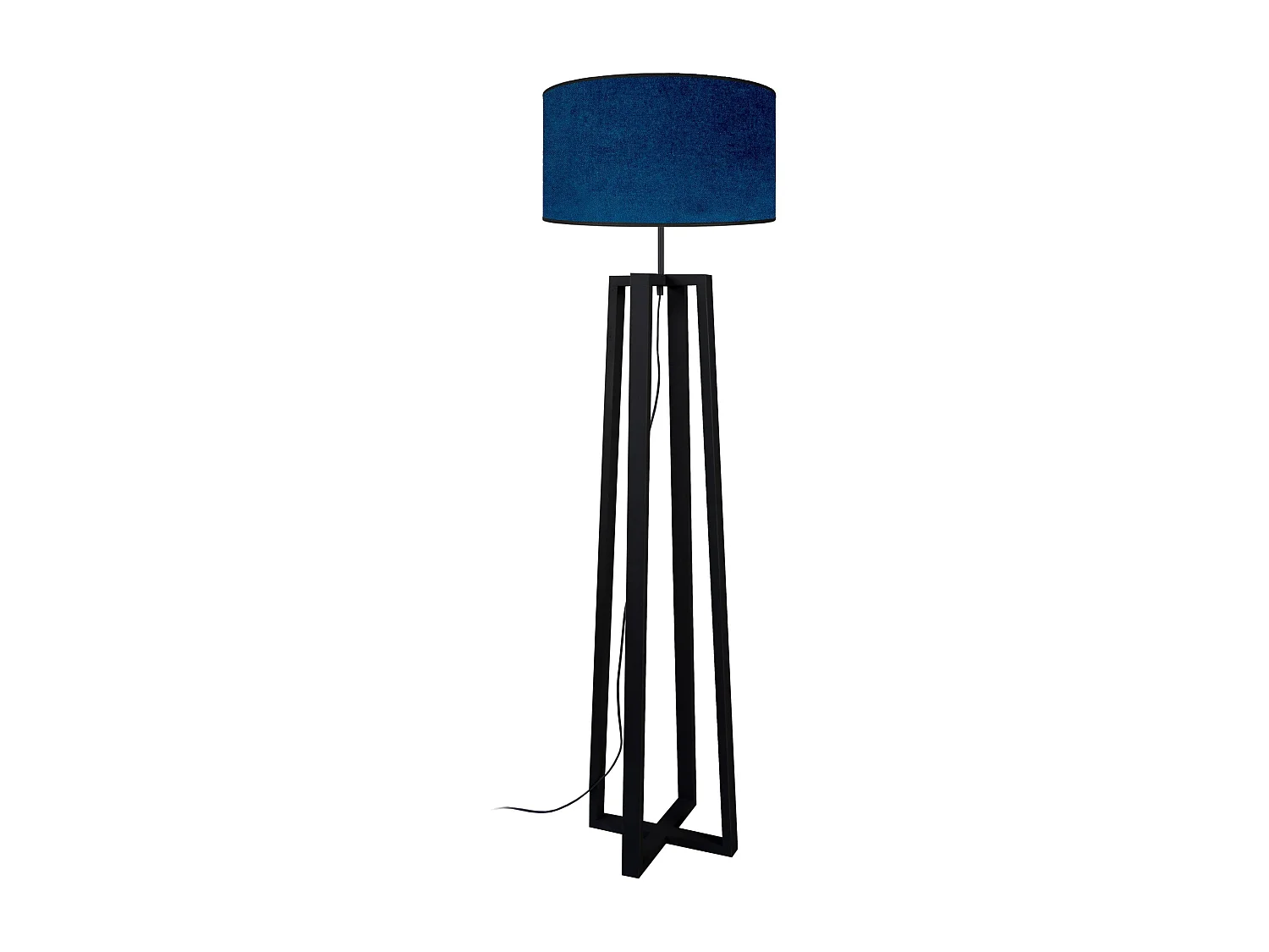 Lampadaire colonne bois noir,bleu 155 cm.
