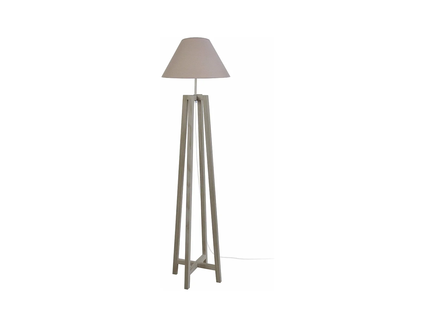 Lampadaire colonne bois, taupe 155 cm.