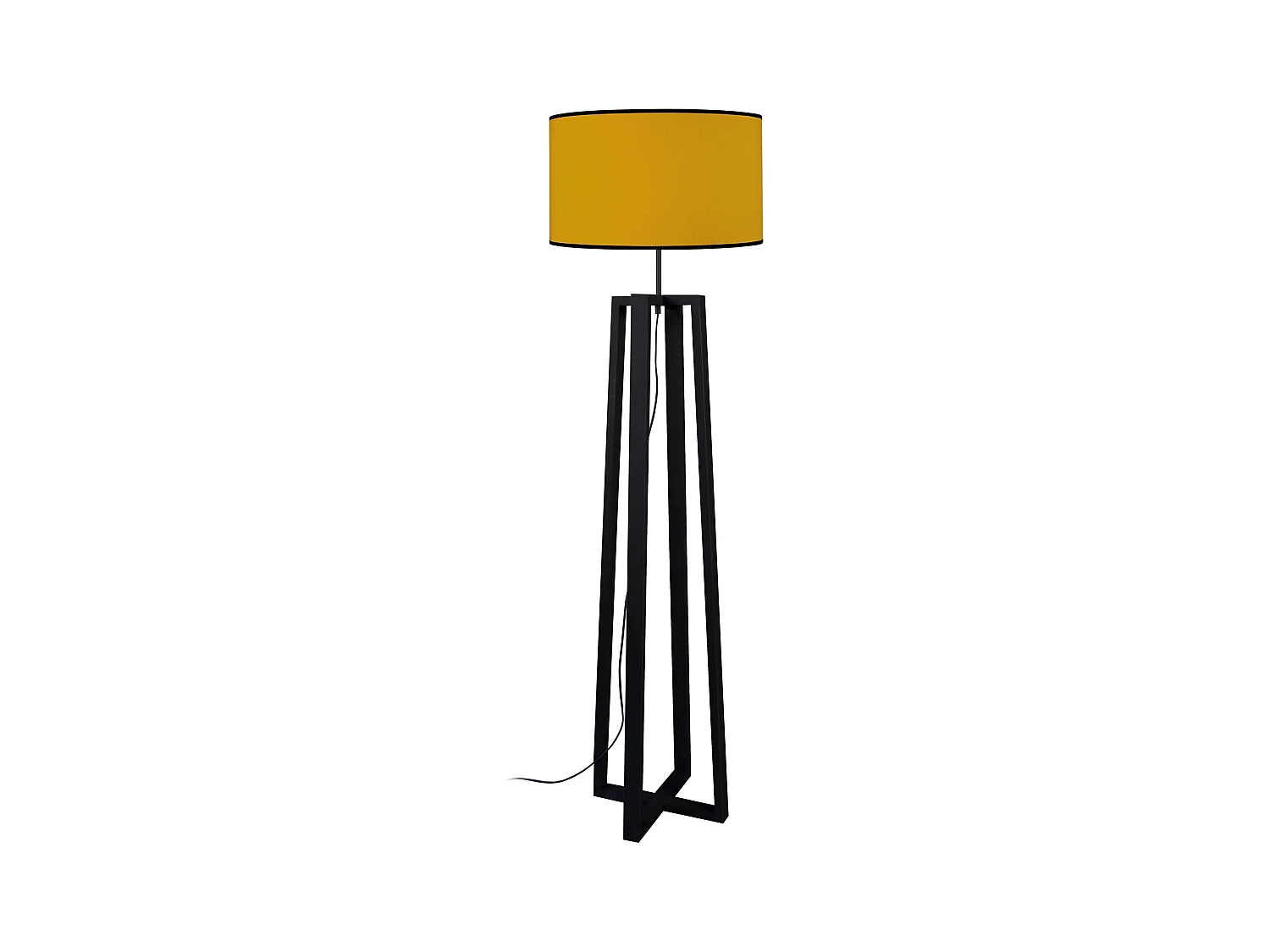 Lampadaire TOSEL ,bois,Noir , H 155xD40xP40cm