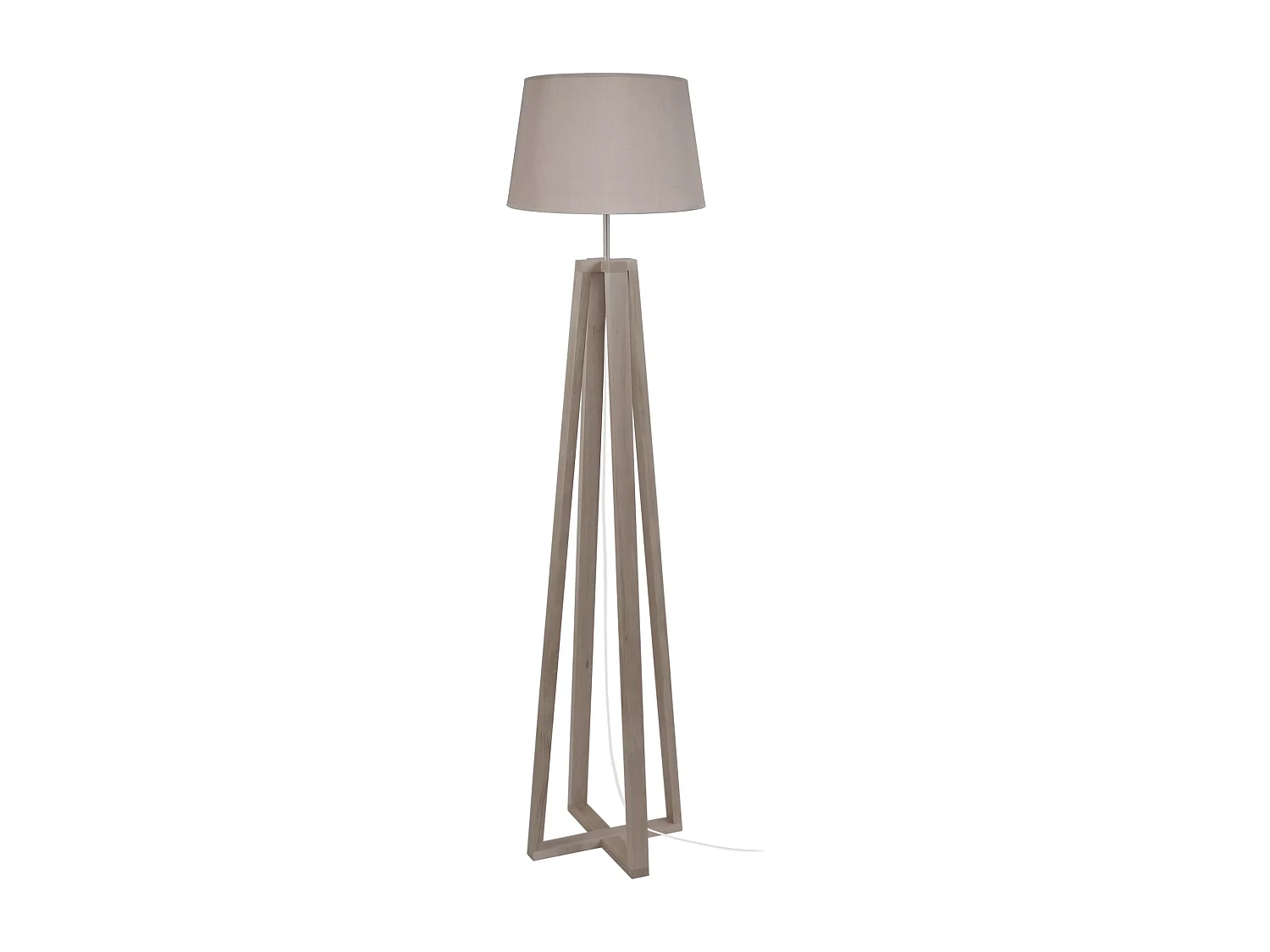 Lampadaire , colonne bois  blanc 154 cm.