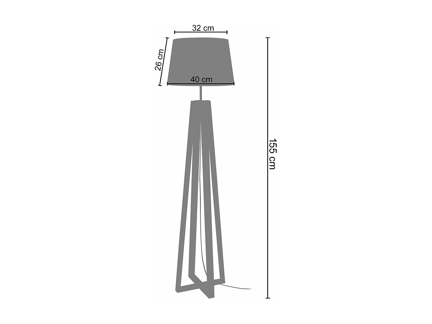 Lampadaire , colonne bois  blanc 154 cm.