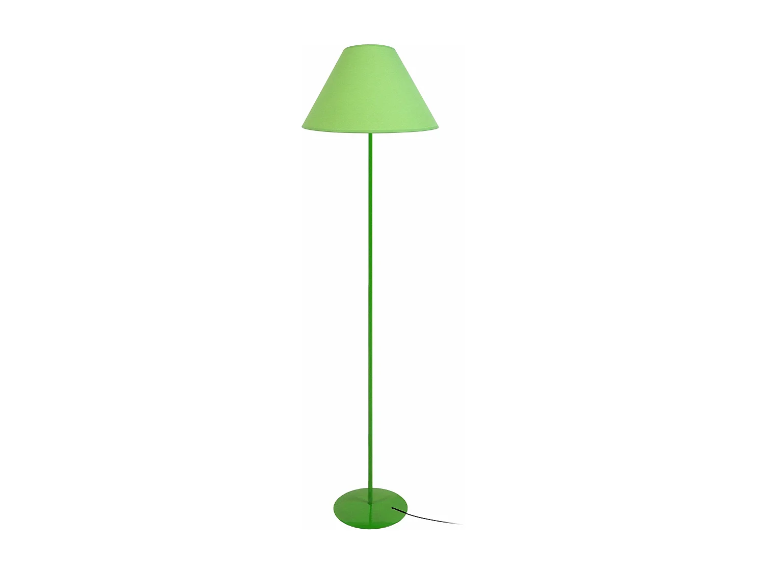Lampadaire tube métal vert 170 cm.