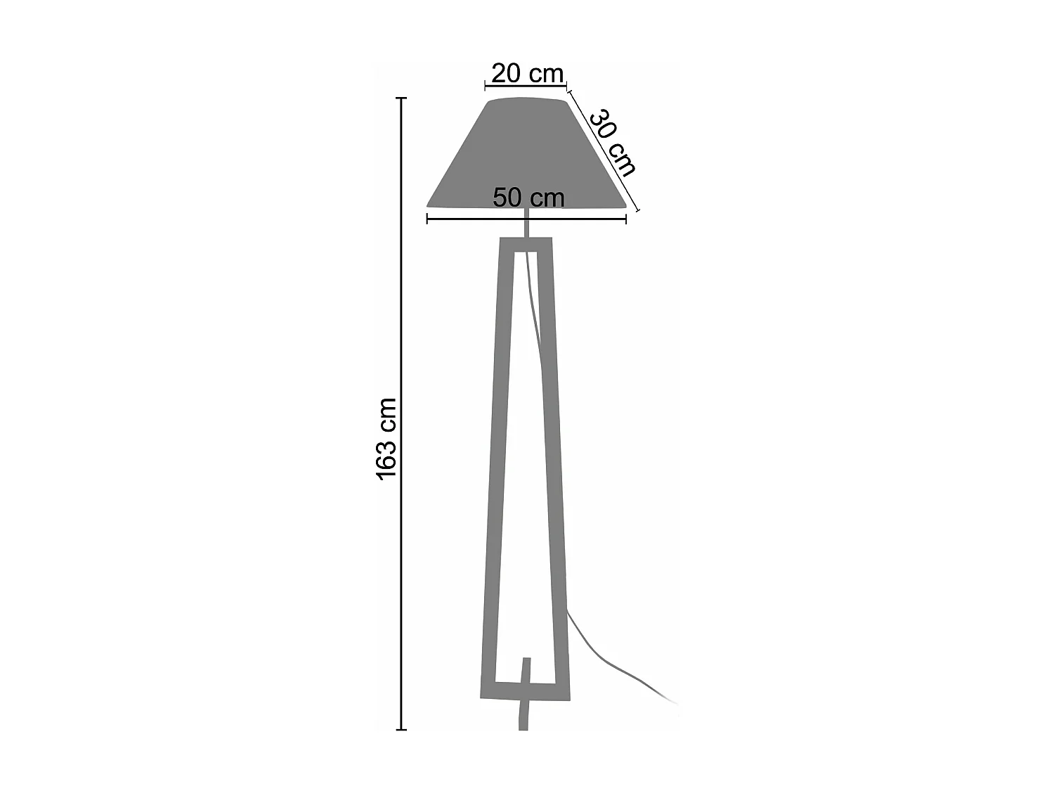 Candeeiro de Pé TOSEL IDUN tecido tripé branco D50 x  H163  cm
