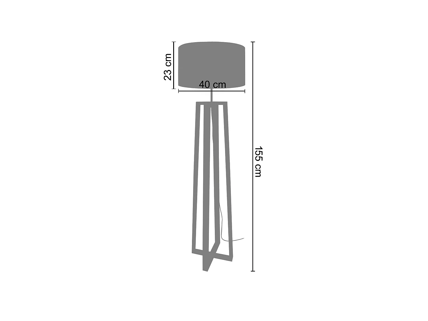Lampadaire TOSEL ,bois,naturel,H155xD 40x P 40cm