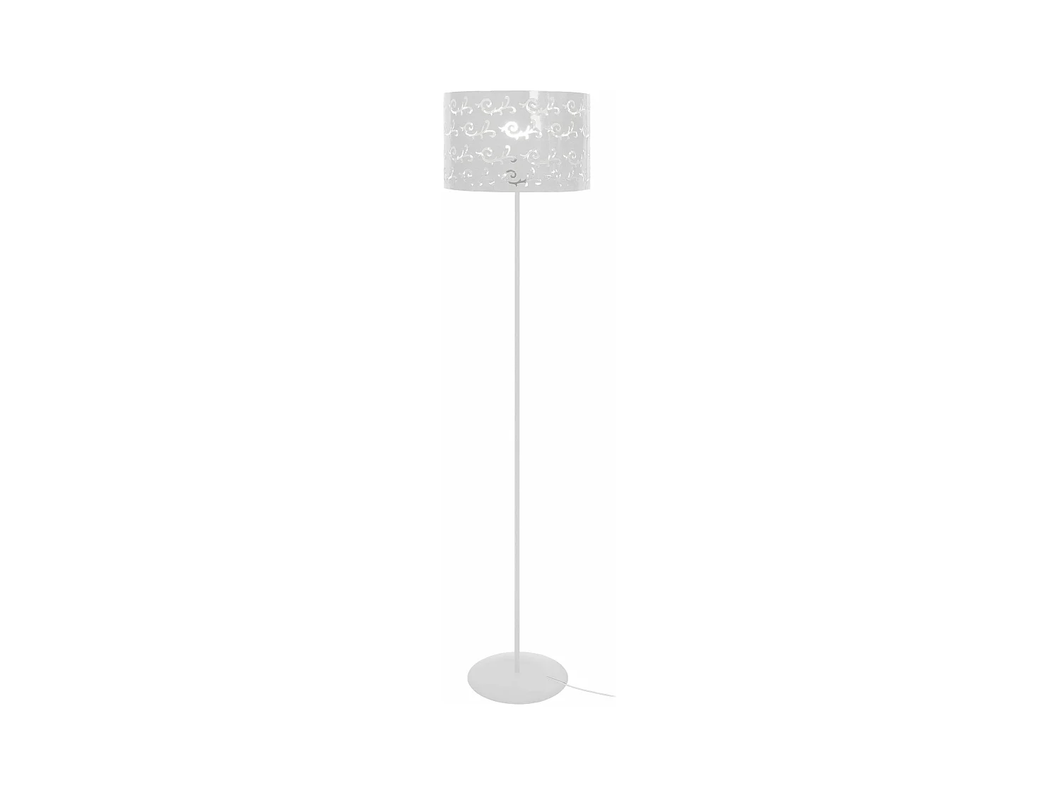 Lampadaire , métal  ivoire 160 cm.