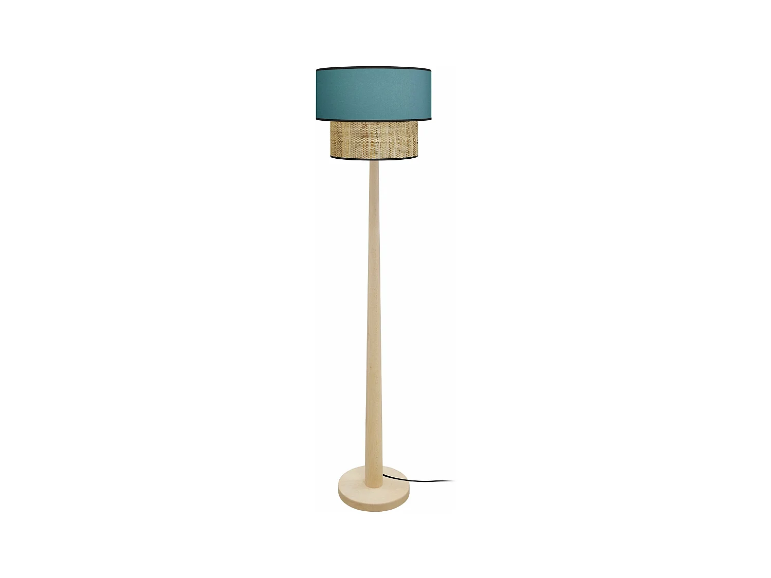 Lampadaire droit bois  naturel,bleu 162 cm.