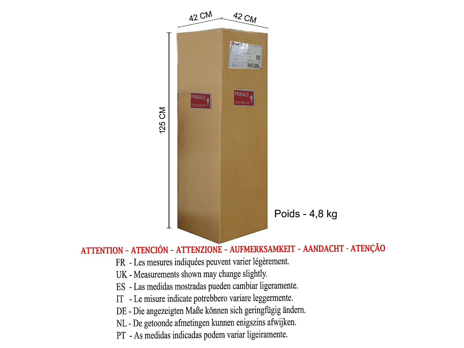 Candeeiro de Pé TOSEL GERI tecido articulado cru D40 x  H169  cm