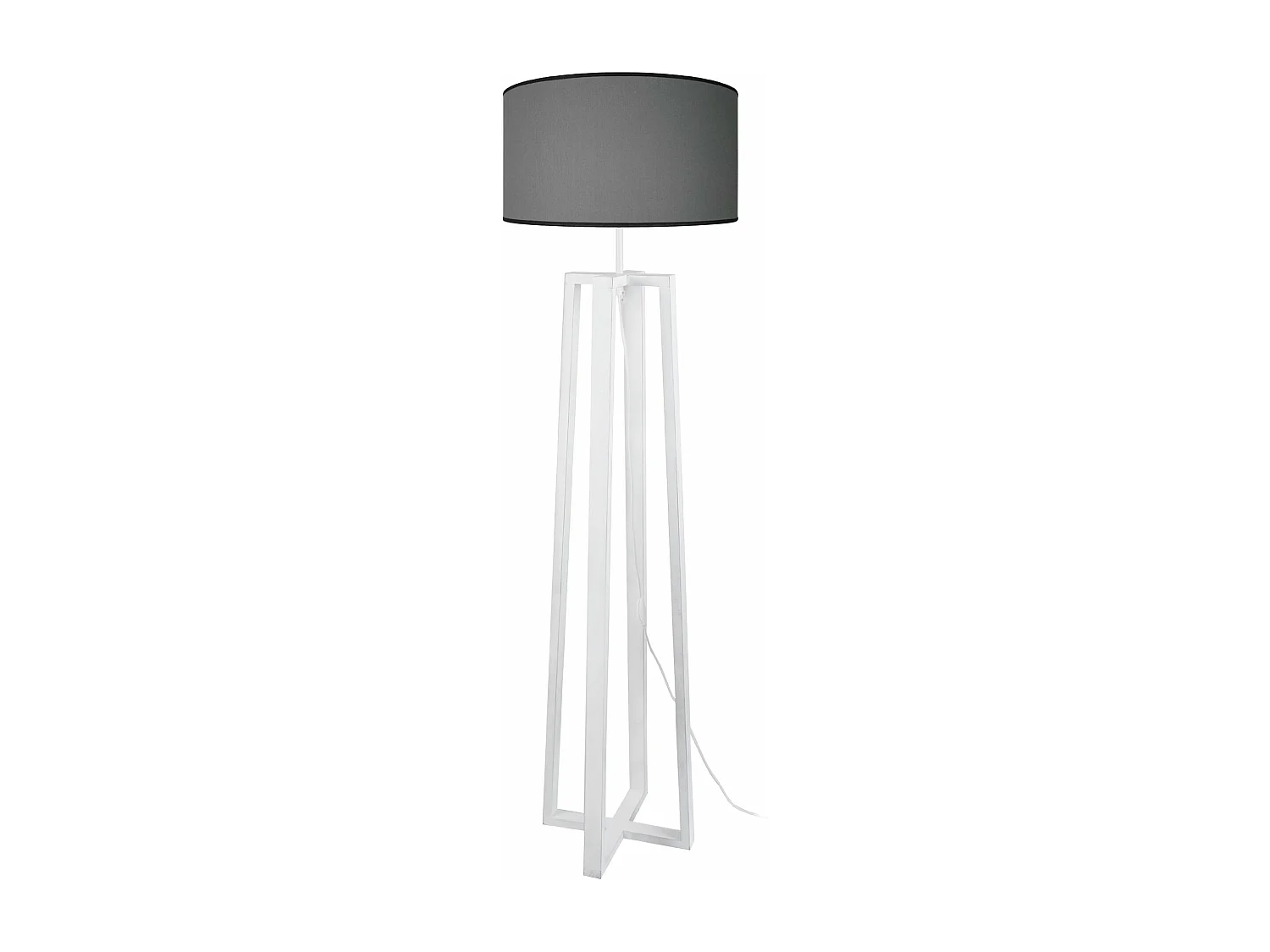 Lampadaire colonne bois  blanc,gris 155 cm.