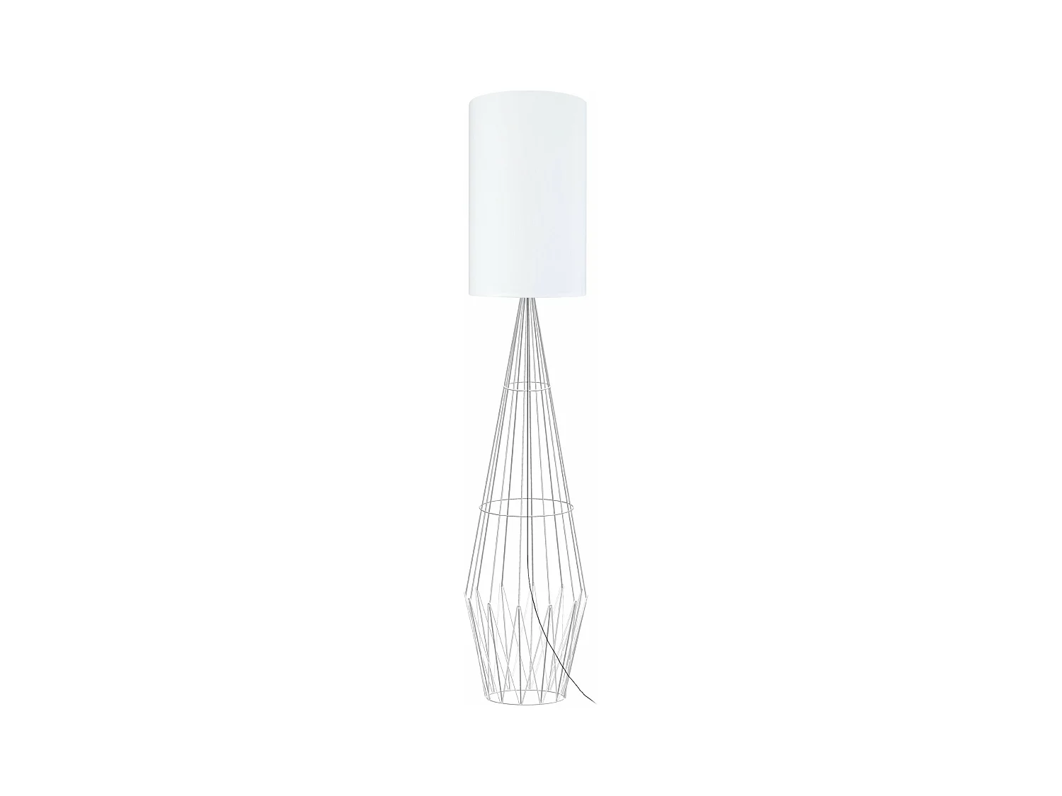 Lampadaire colonne métal  ivoire 165 cm.
