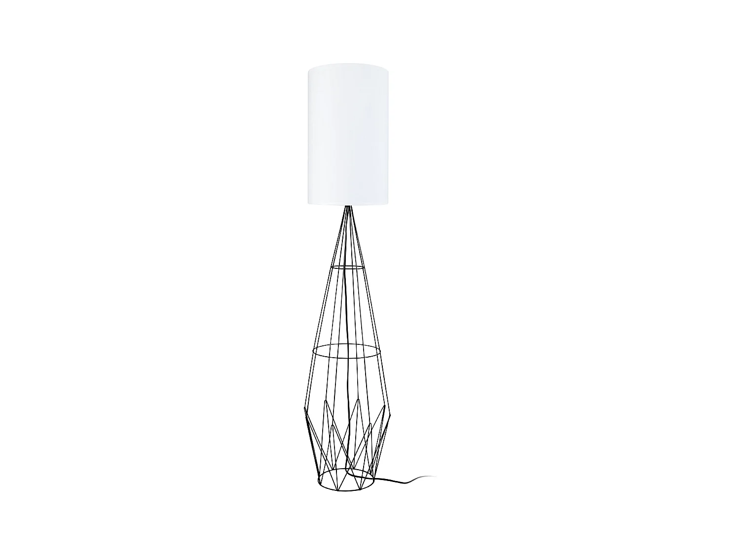Lampadaire TOSEL ,métal,Noir ,H165xD30xP30cm