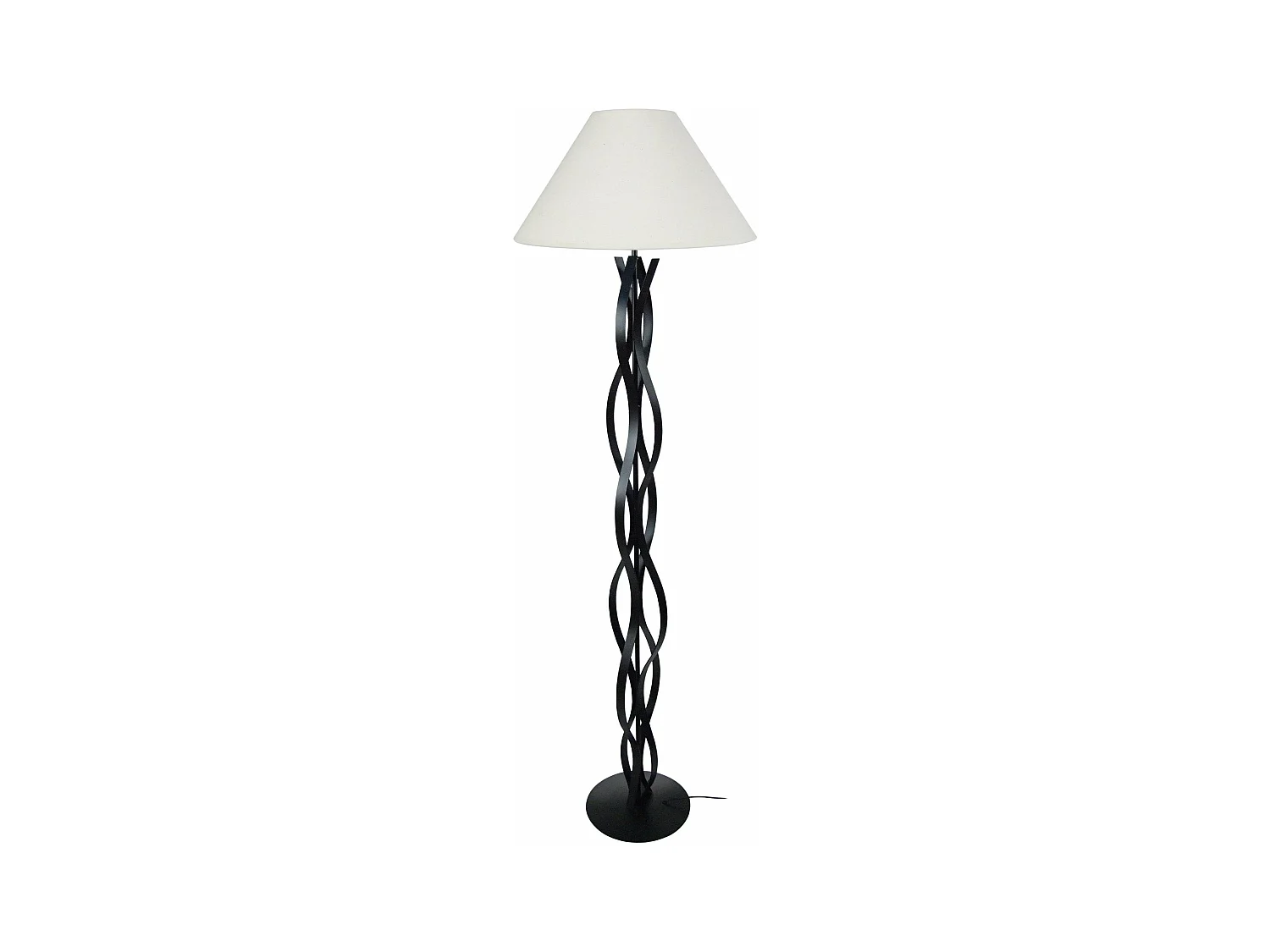Lampadaire colonne métal,  noir 170 cm.