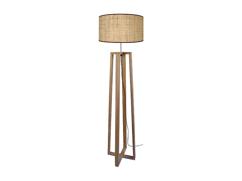 Lampadaire TOSEL ,bois,naturel, H 155xD40x P 40cm