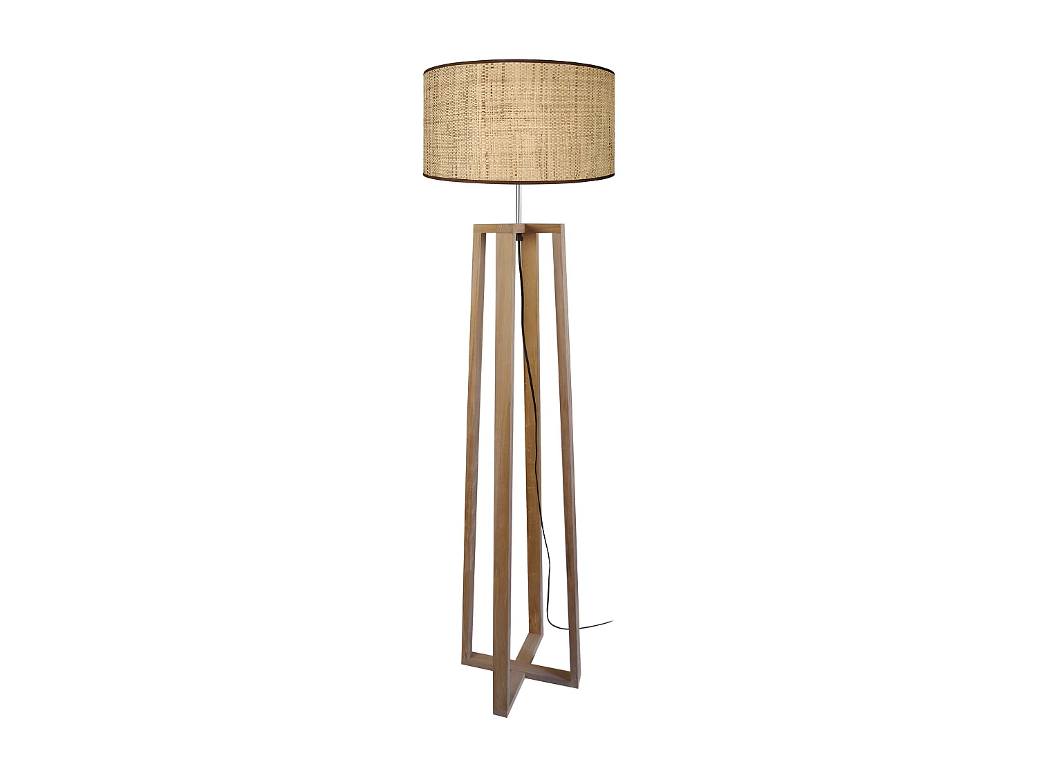 Lampadaire TOSEL ,bois,naturel, H 155xD40x P 40cm
