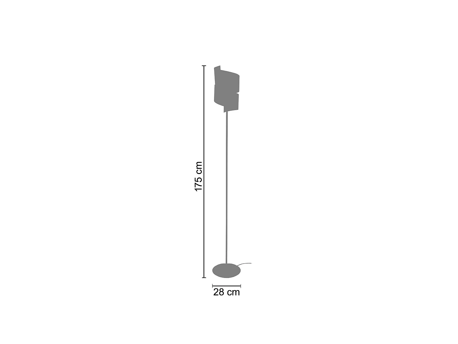 Candeeiro de Pé TOSEL VIBORG A tecido tripé taupe D40 x  H155  cm