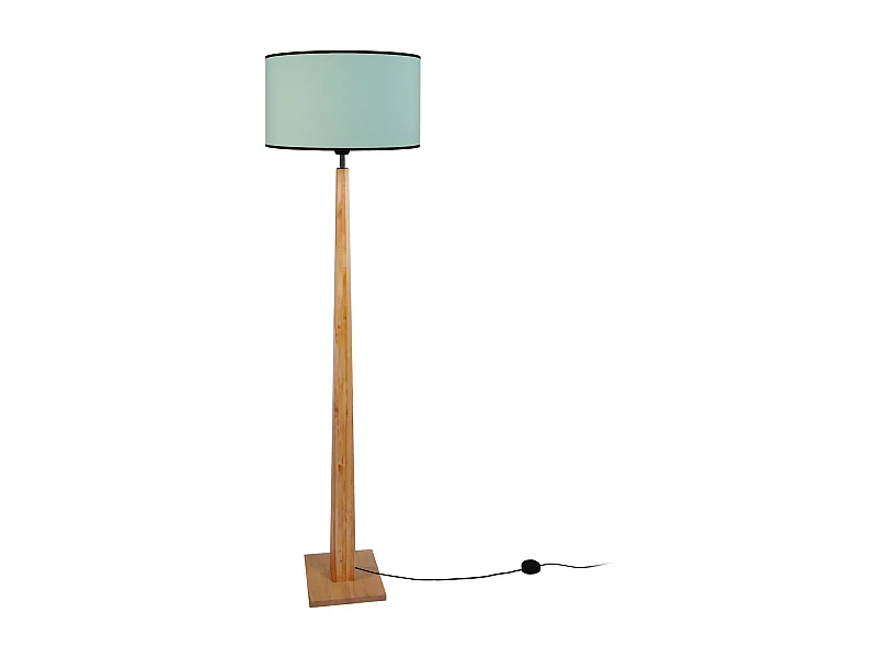 Lampadaire carré bois  naturel,vert 156 cm.