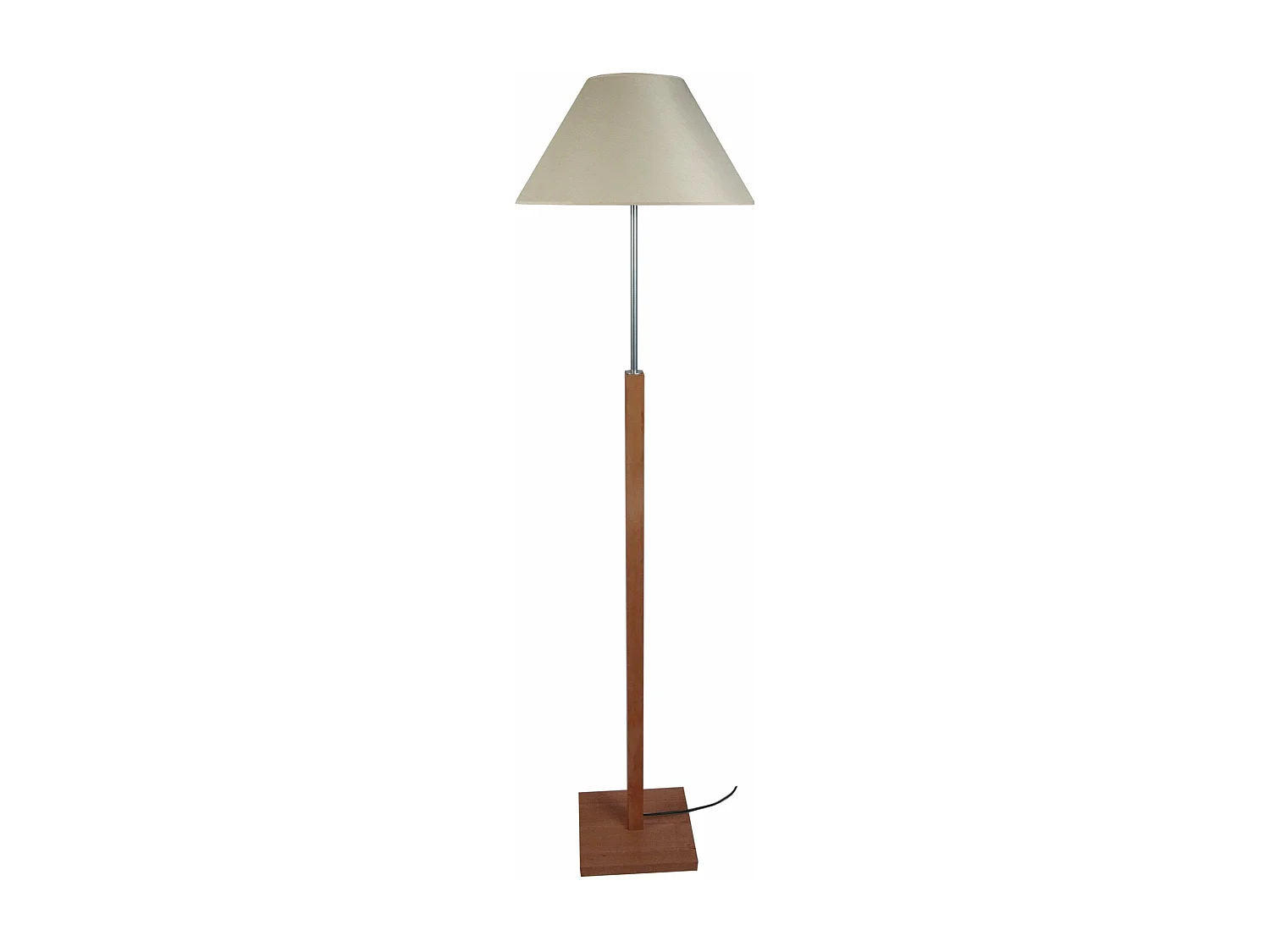 Lampadaire droit bois,aluminium 156 cm.