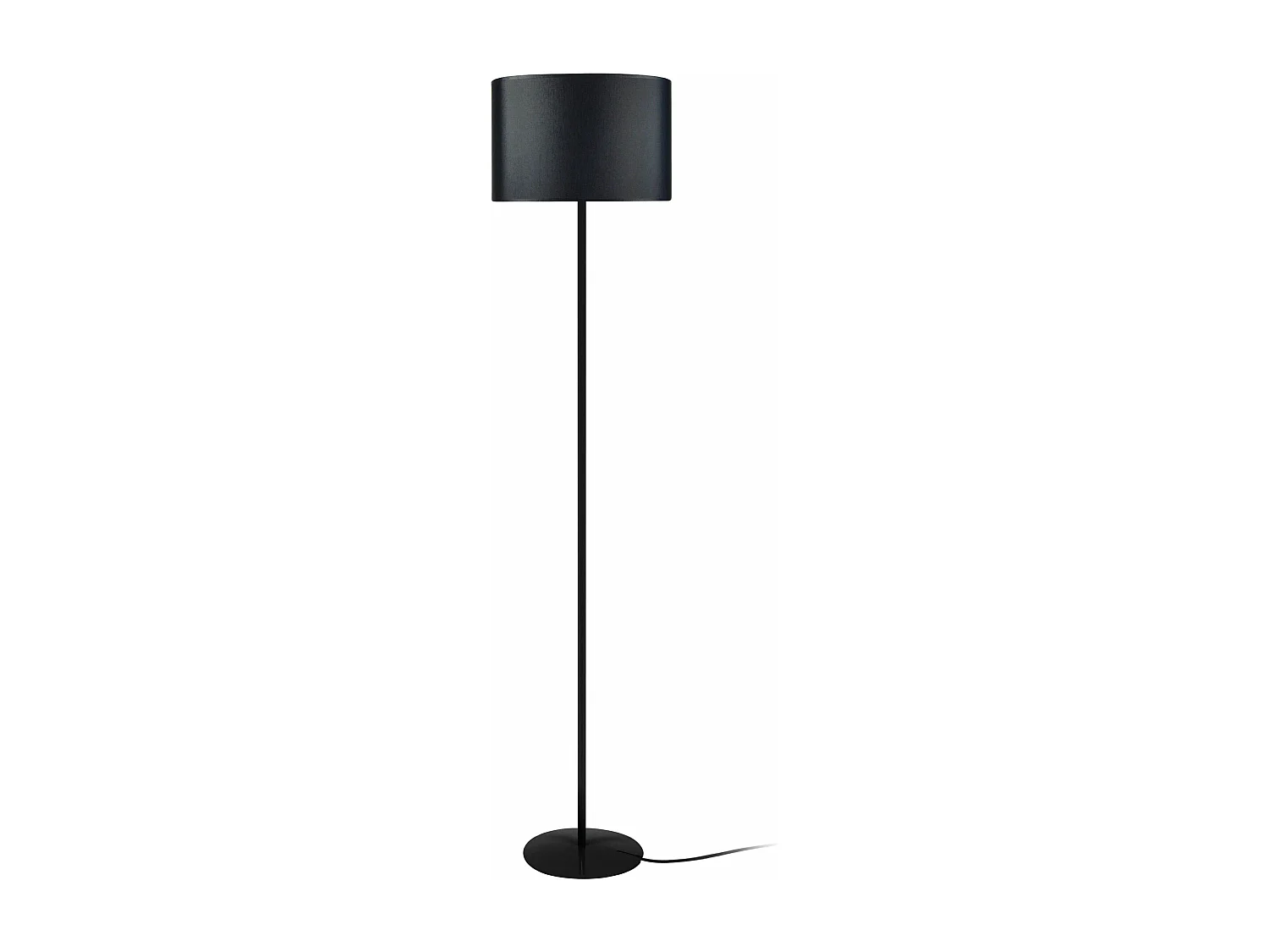 Lampadaire tube métal noir  153 cm.