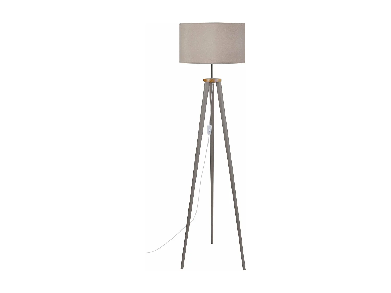 Lampadaire trépied, bois taupe155 cm.