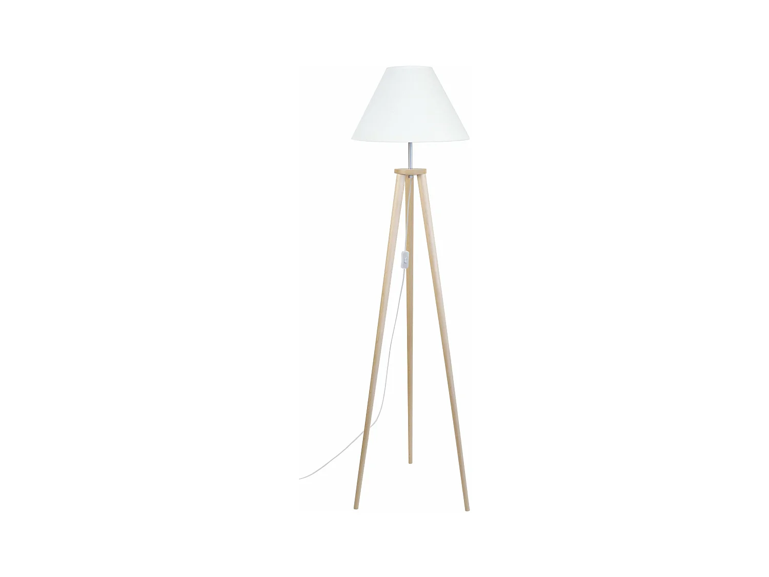 Lampadaire trépied  naturel 155 cm.