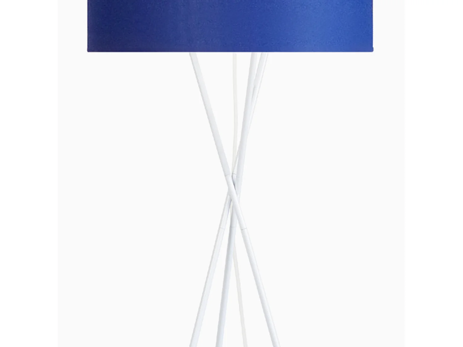 Lampadaire trépied métal, blanc,bleu 155 cm.