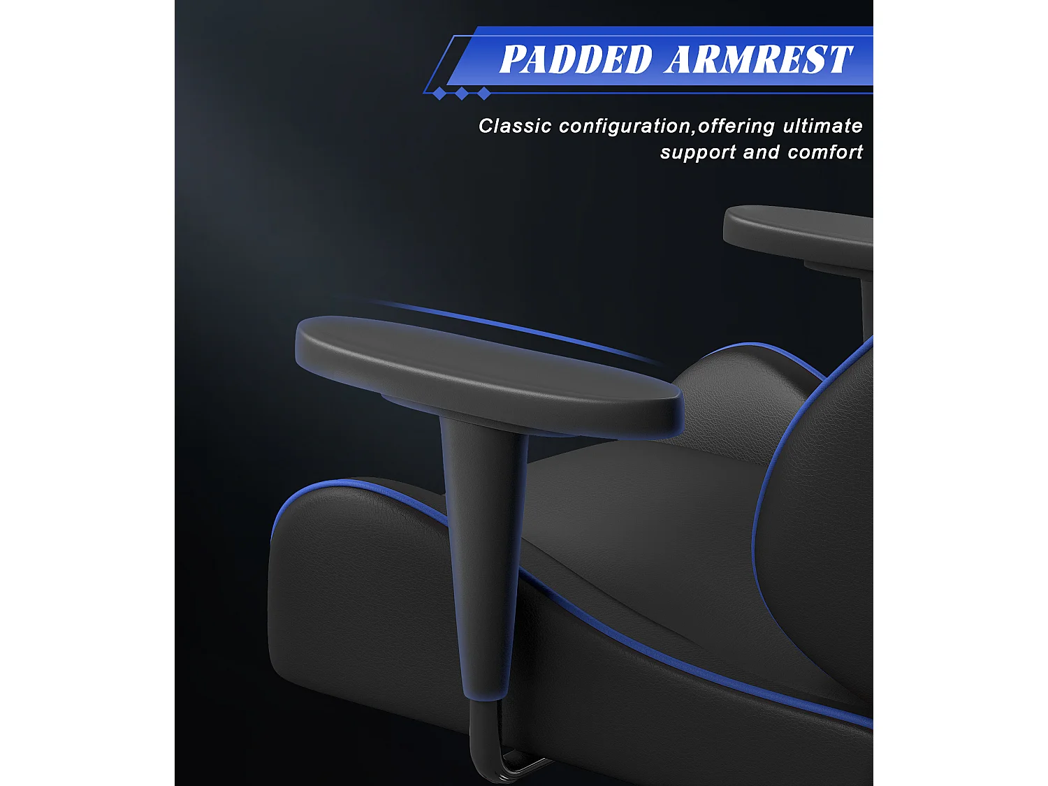 Gaming stoel gaming met lumbale kussen en hoofdsteun en vaste armleuning, PU Leather Burea -stoel