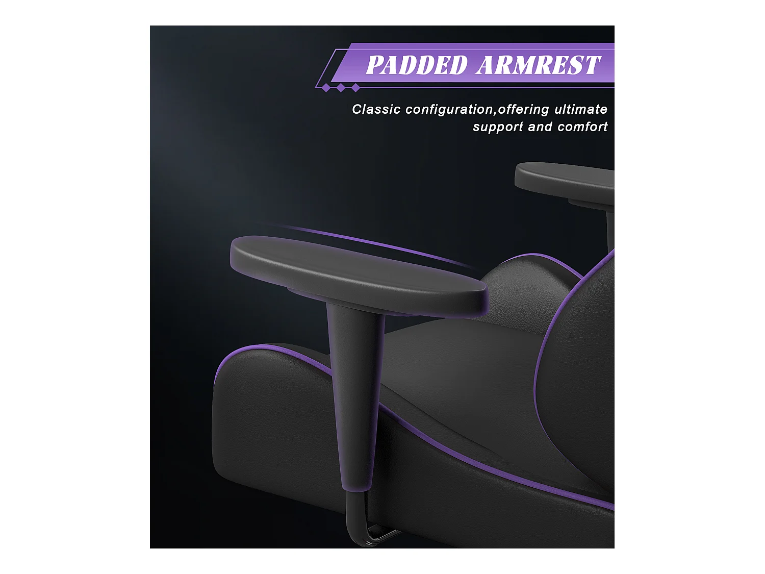 Chaise de jeu jeu avec coussin lombaire et appui et accoudoir fixe, chaise de bureau en cuir PU