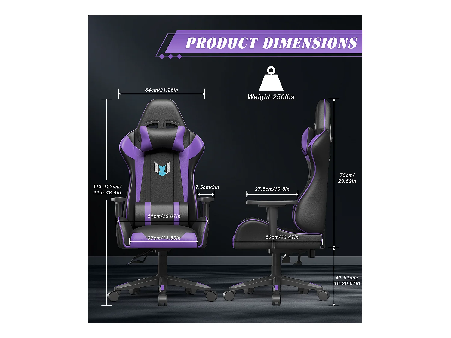 Chaise de jeu jeu avec coussin lombaire et appui et accoudoir fixe, chaise de bureau en cuir PU