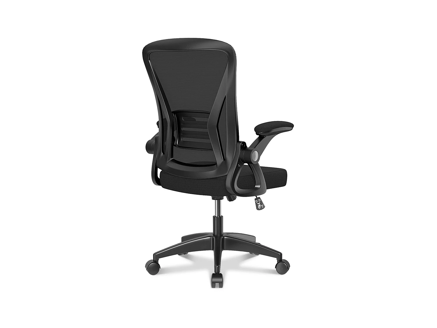 Cadeira de secretária ergonómica com apoio lombar, apoios de braços ajustáveis, cadeira giratória com encosto respirável para escritório