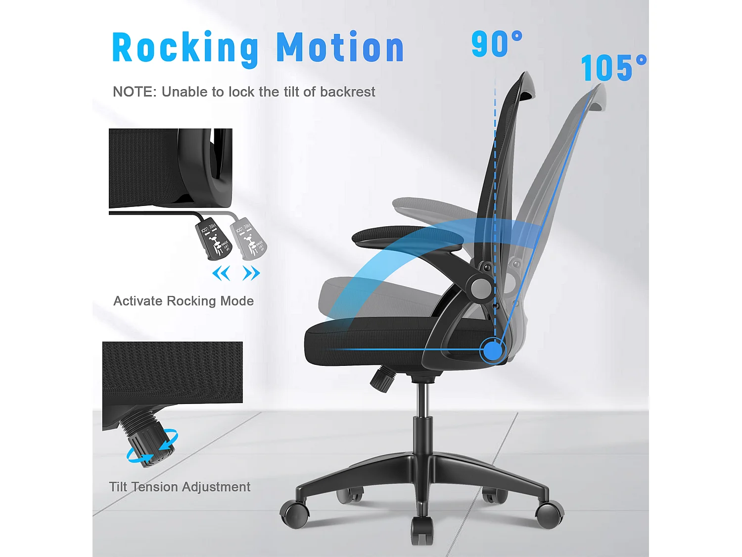 Sedia da scrivania ergonomica con supporto lombare, braccioli regolabili, sedia girevole con schienale traspirante per ufficio