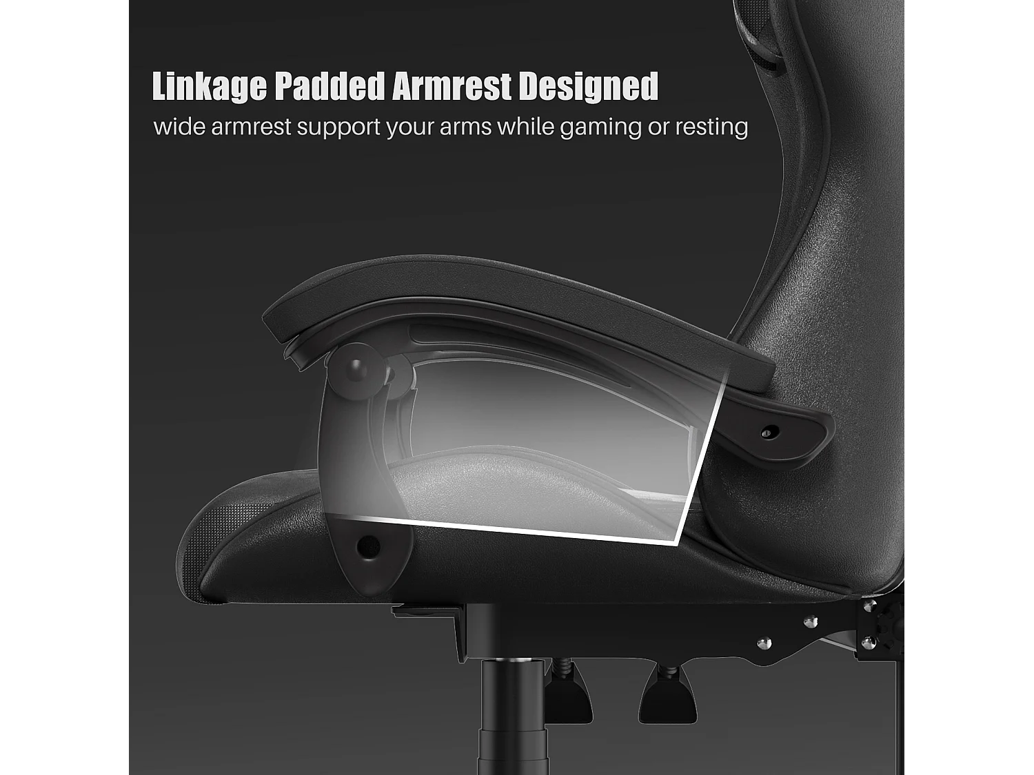 Gaming- en bureaustoel Ergonomische computerbureaustoel met hoofdsteun en lumbale ondersteuning