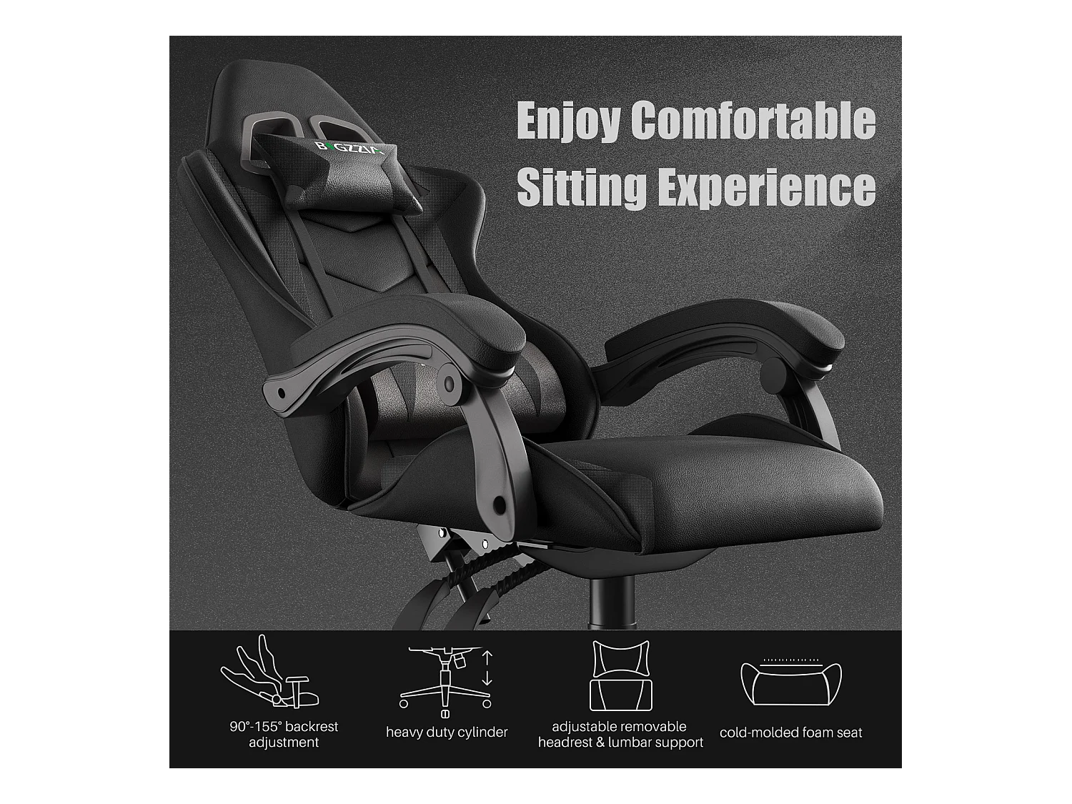 Ergonomic Computer Desk Chair mit Gaming- und Büro und lumbaler Unterstützung