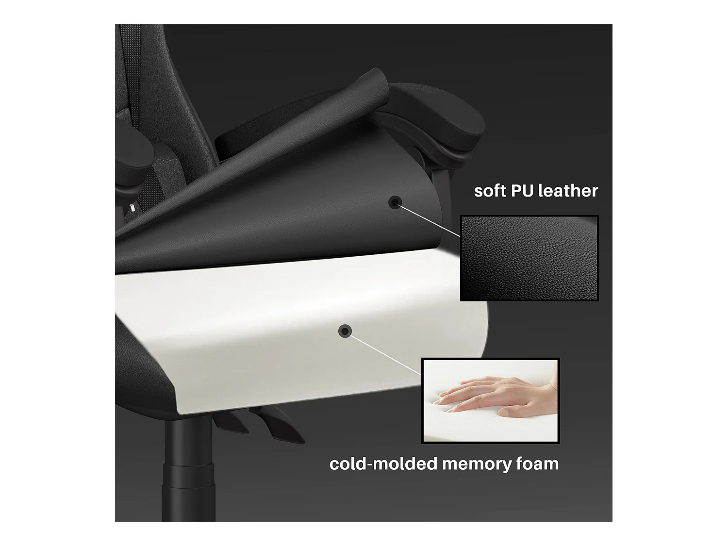 Ergonomic Computer Desk Chair mit Gaming- und Büro und lumbaler Unterstützung