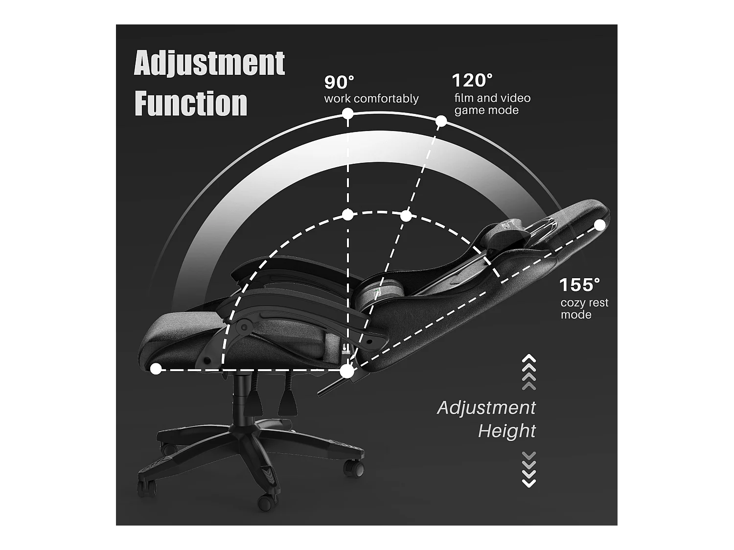 Ergonomic Computer Desk Chair mit Gaming- und Büro und lumbaler Unterstützung