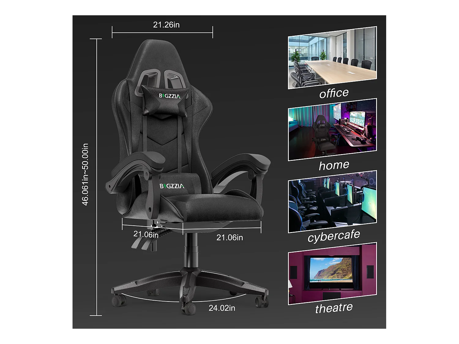 Ergonomic Computer Desk Chair mit Gaming- und Büro und lumbaler Unterstützung
