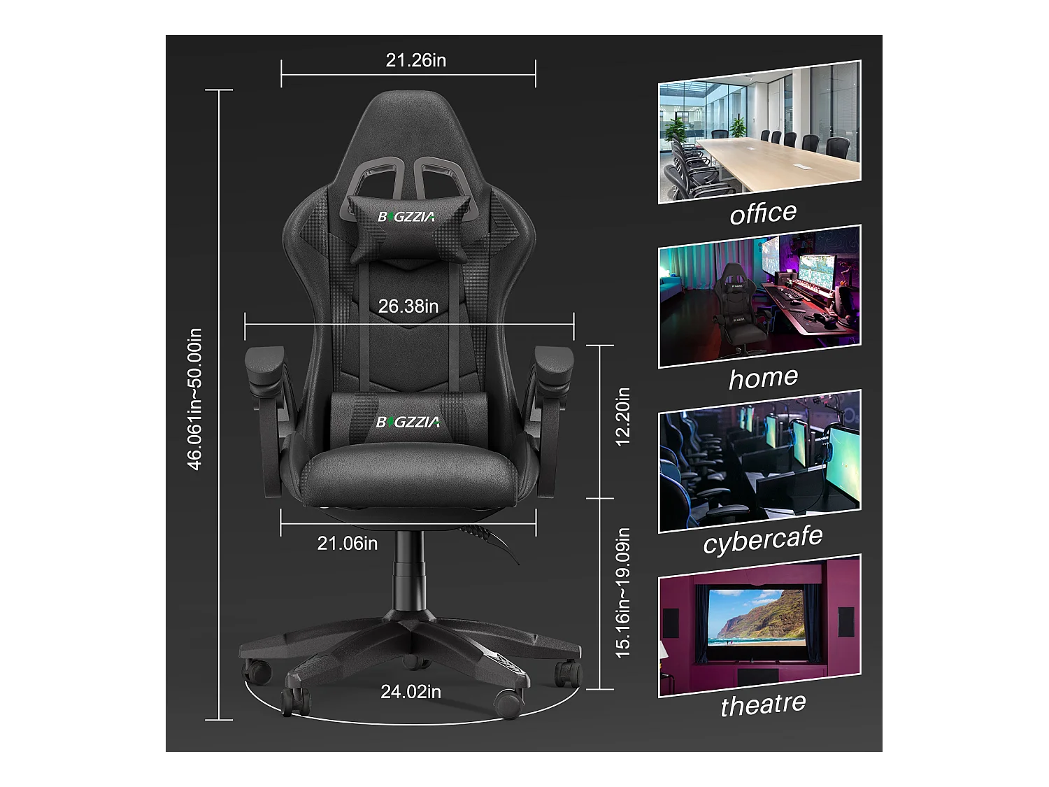 Ergonomic Computer Desk Chair mit Gaming- und Büro und lumbaler Unterstützung