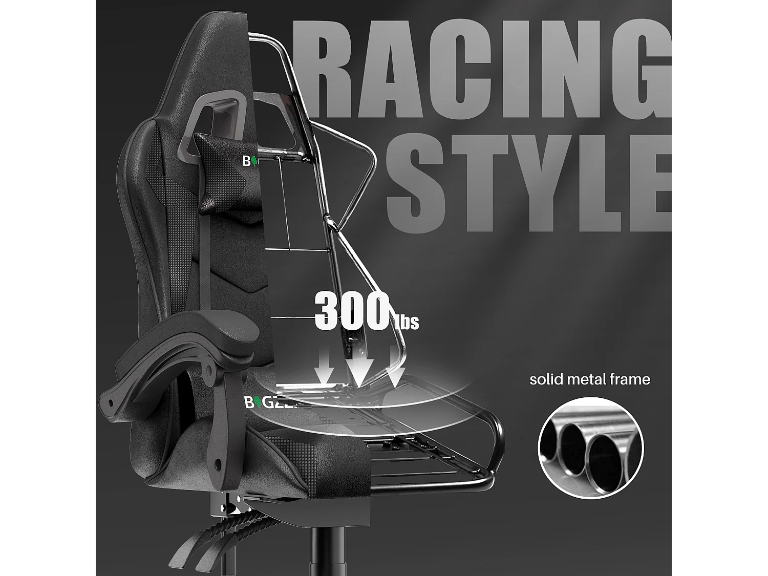 Cadeira de gamã e escritório Ergonomic Computer Desk Chair com apoio de cabeça e suporte lombar